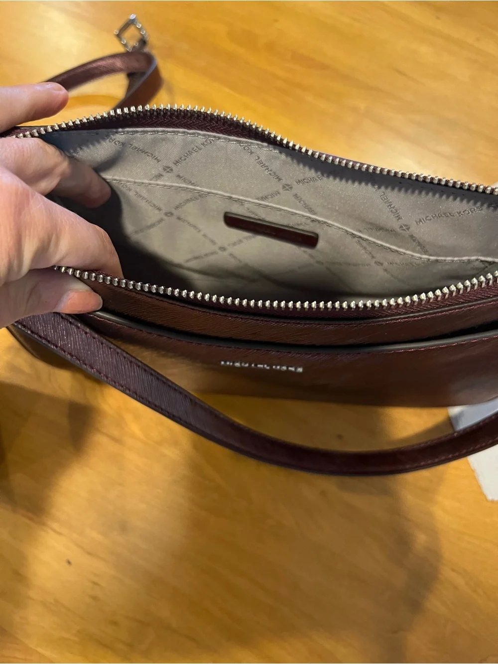 Michael Kors Deep Wine Metallic   Crossbody Bag